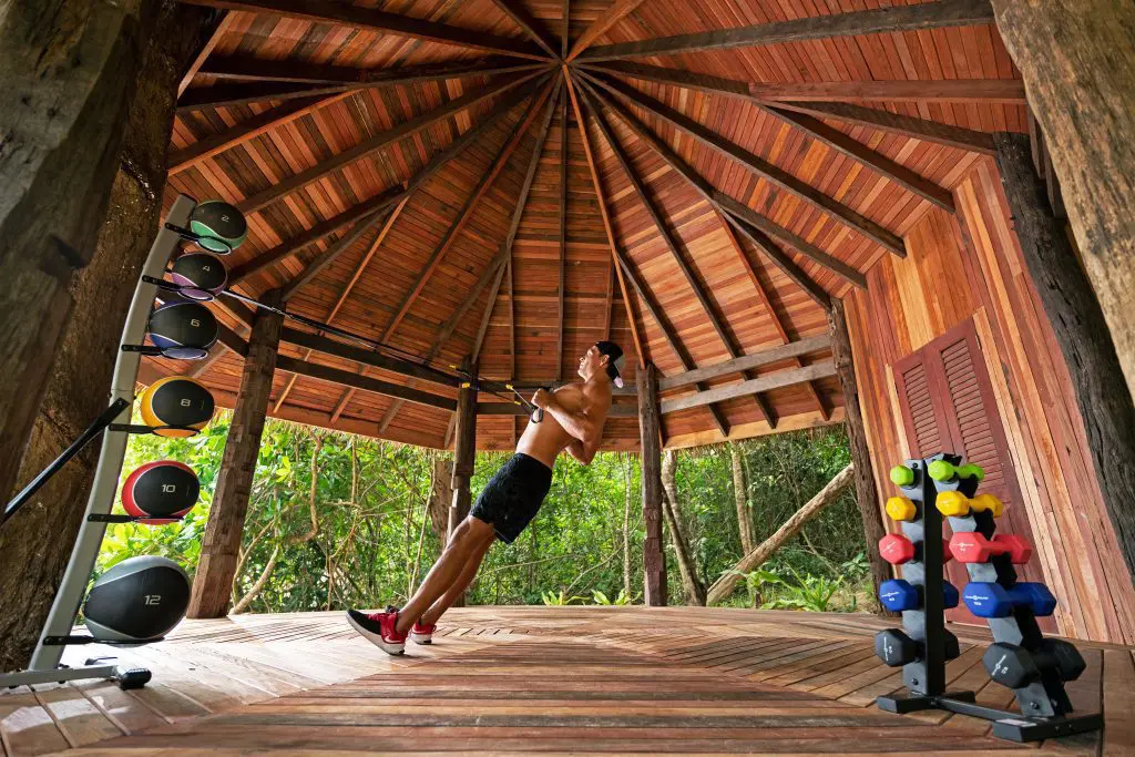 TRX fitness class in the Wa Ale Resort Jungle Gym